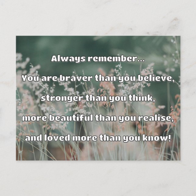 Empath Bravery Positive Encouragement Quote Vykort (Framsida)