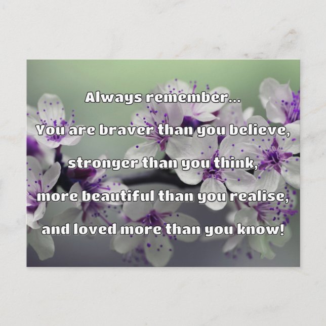 Empath Bravery Positive Encouragement Quote Vykort (Framsida)