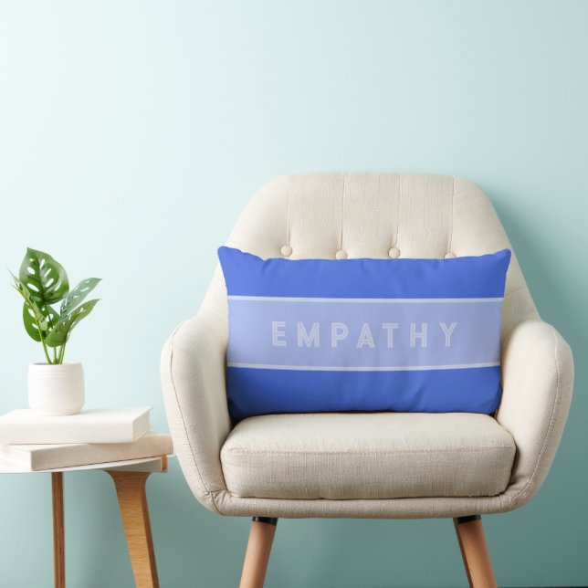 Empathy Royal Blue Rand, inspirationell Elegant Lumbarkudde (Stol)