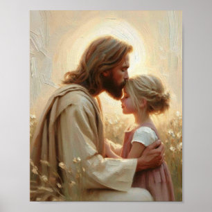 Empati och Kärlek - Jesus som herde med barn Poster