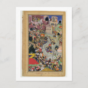 Emperor Akbar (r.1556-1605) skott Saimal vid S Vykort