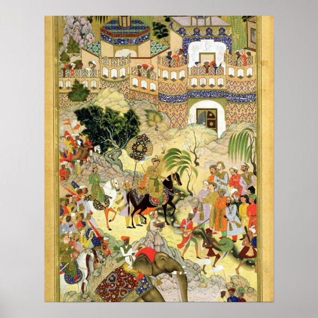 Emperor Akbars triumfatoriska inträde i Surat, frå Poster (Framsidan)