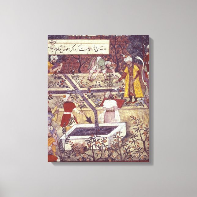 Emperor Babur och hans arkitekt Canvastryck (Framsida)