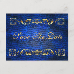 Emperor Blue Save Date Postcard Meddelande Vykort