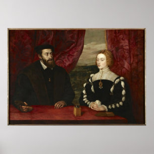 Emperor Charles V och Empress Isabella Poster