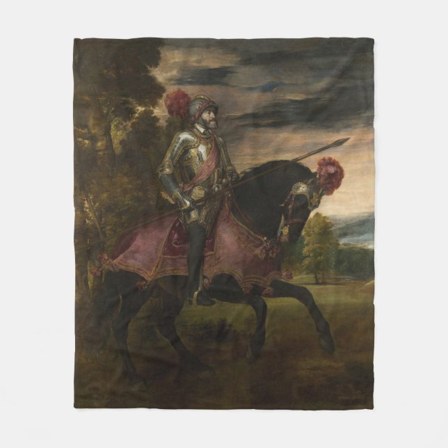 Emperor Charles V om Horseback (av titian) Fleecefilt (Framsidan)