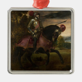 Emperor Charles V om Horseback (av titian) Julgransprydnad Metall