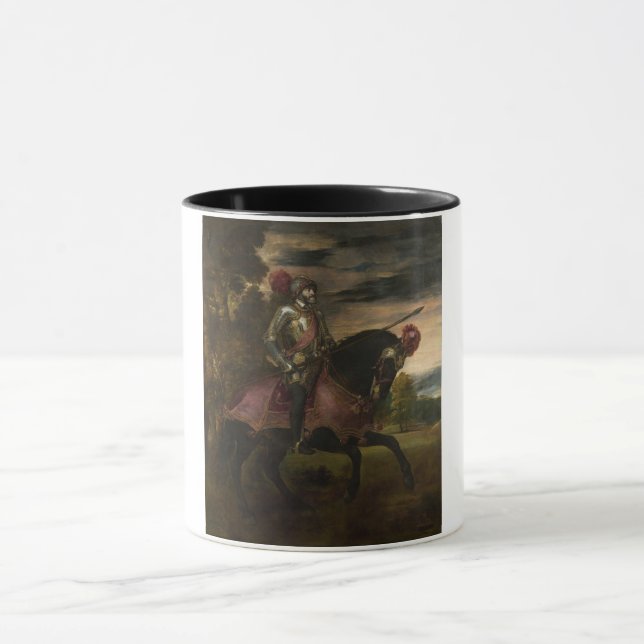 Emperor Charles V om Horseback (av titian) Mugg (Center)