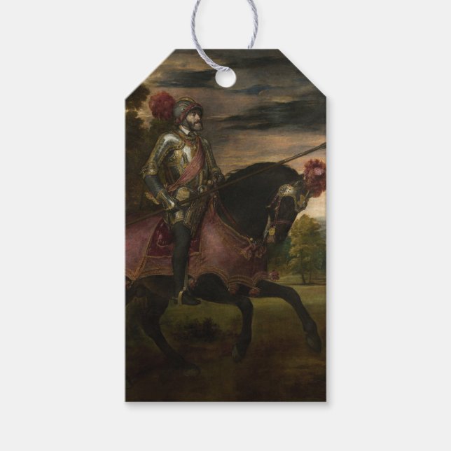 Emperor Charles V om Horseback (av titian) Presentetikett (Framsidan)