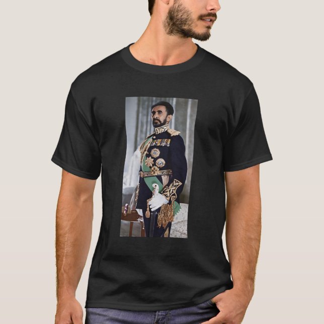 Emperor Haile Selassie etiopian Emperor Selassie T Shirt (Framsida)