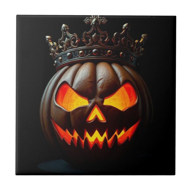 Emperor Jack-O-Lantern Halloween Ceramic Tile Kakelplatta (Framsidan)