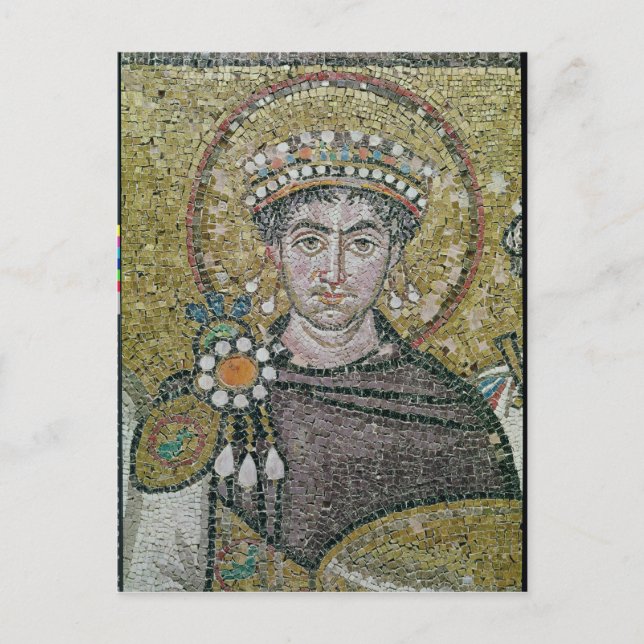 Emperor Justinian I c.547 AD Vykort (Framsida)