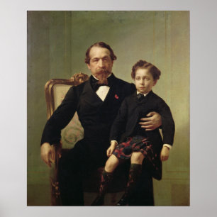Emperor Louis-Napoleon Bonaparte och hans son Poster