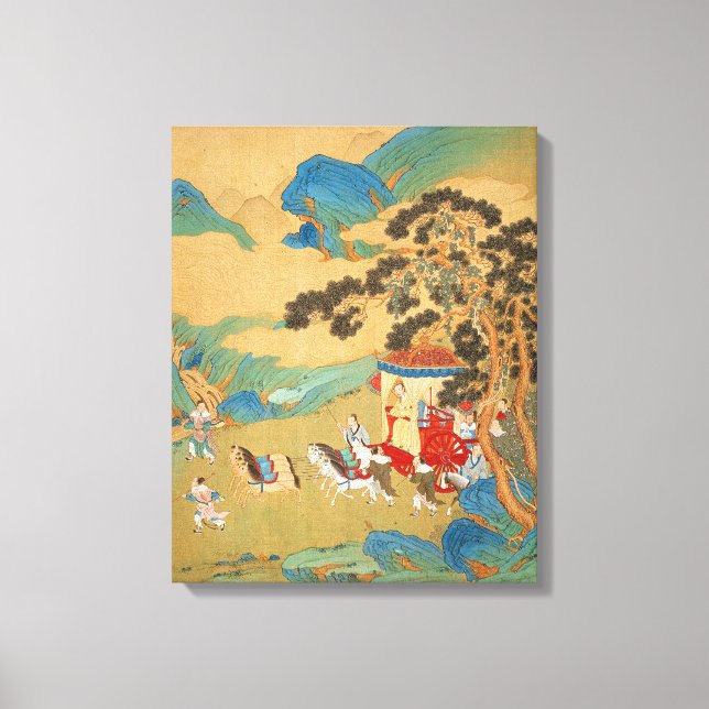 Emperor Mu Wang of the Chou Dynasty in Canvastryck (Framsida)