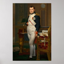 Emperor Napoleon i sin studie av David - Poster