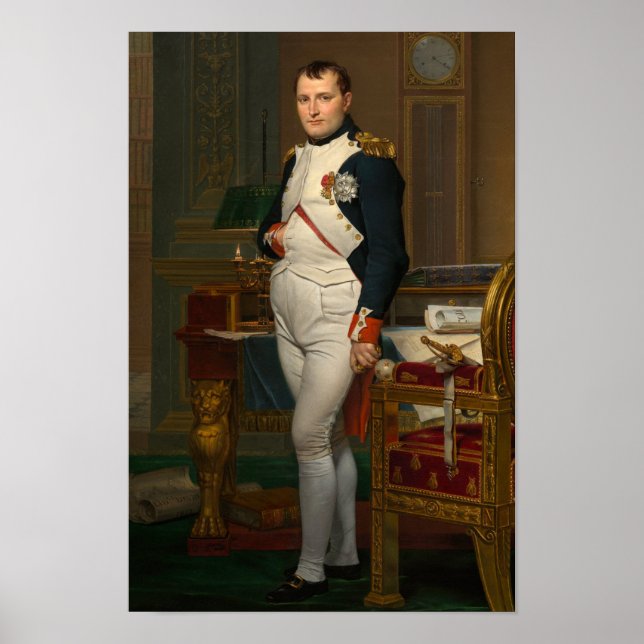 Emperor Napoleon i sin studie av David - Poster (Framsidan)
