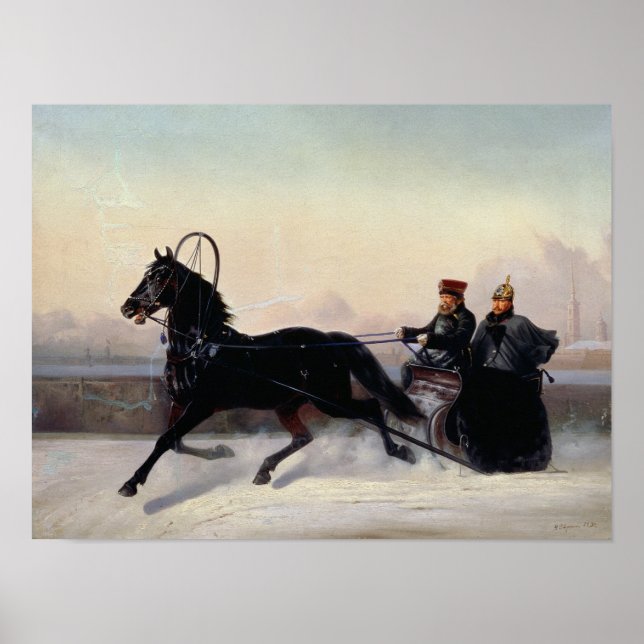Emperor Nicholas I Driving in a Sleigh Poster (Framsidan)