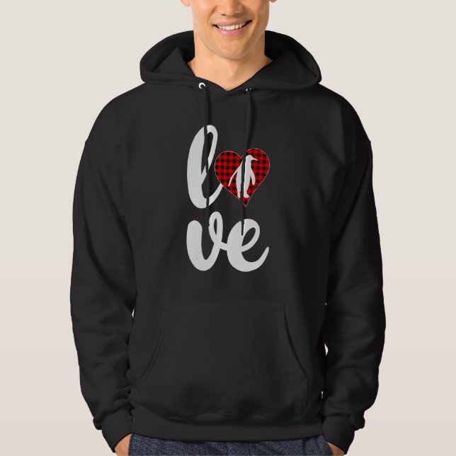 Emperor Penguin Buffalo Play Kärlek Penguin Valent Hoodie (Framsida)