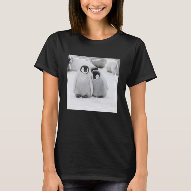 Emperor Penguin-Chickar på is i Antarctica T Shirt (Framsida)