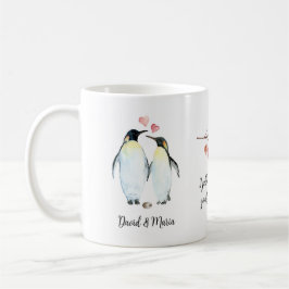 Emperor Penguin Couple i Kärlek Kaffemugg