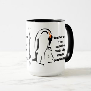 Emperor Penguin Far Ställande med Son Mugg