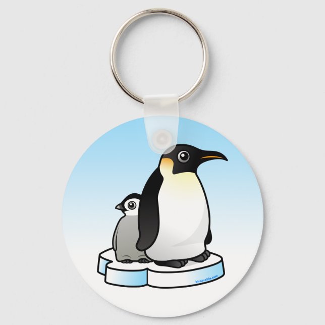 Emperor Penguin med Chick Nyckelring (Framsida)
