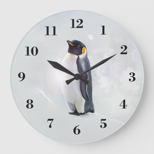 Emperor Penguin Stor Klocka (Framsida)