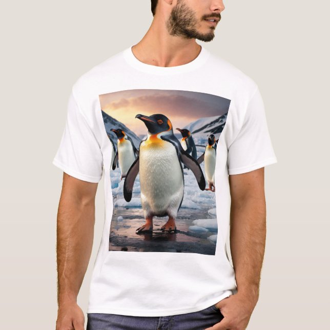 Emperor Penguin Vintage Photo T Shirt (Framsida)