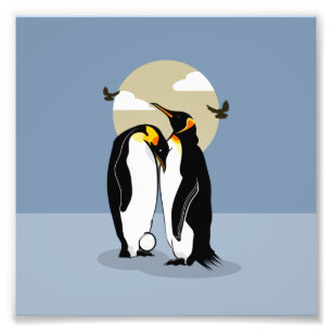 Emperor Penguins with Egg Fototryck