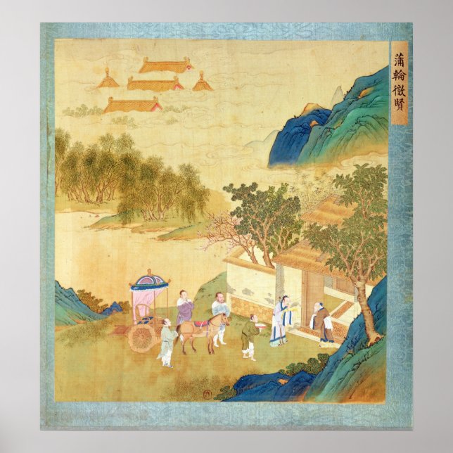 Emperor Wu Ti hälsar en man från brev välkommen Poster (Framsidan)