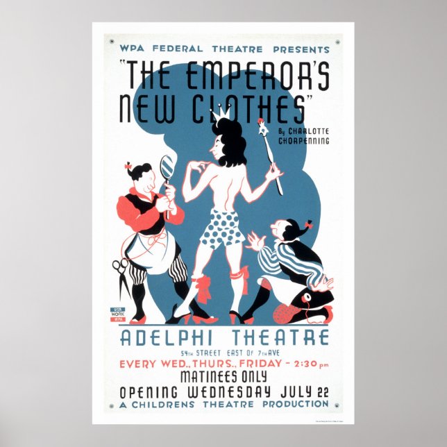 Emperors New Clothes 1936 WPA Poster (Framsidan)