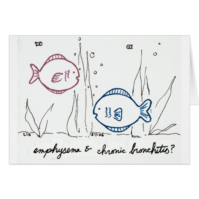 Emphysema & kroniskt bronkitkort hälsningskort (Framsidan Horizontal)