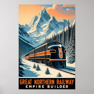 Empire Builder Vintage Tåg Poster