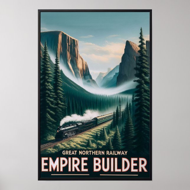 Empire Builder Vintage Tåg Poster (Framsidan)