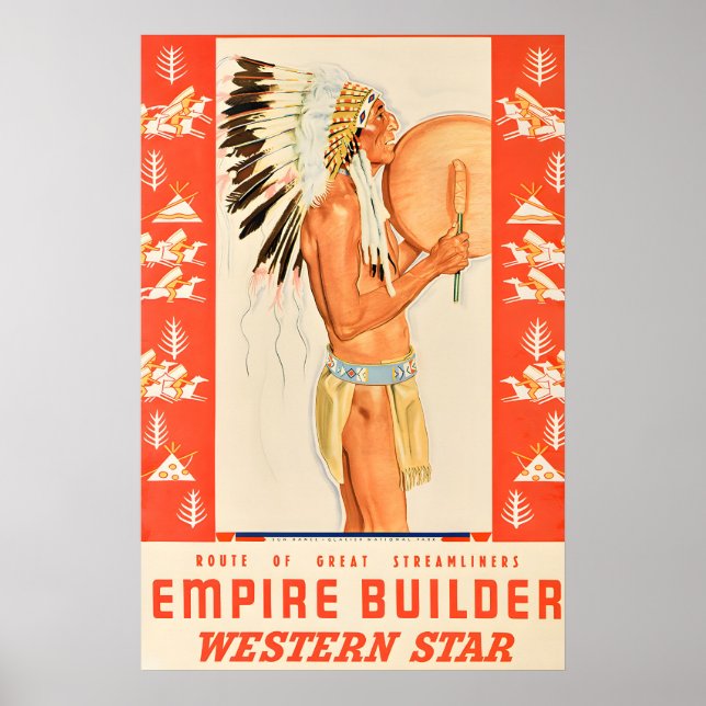 Empire Builder - Western Star - Vintage Travel Poster (Framsidan)