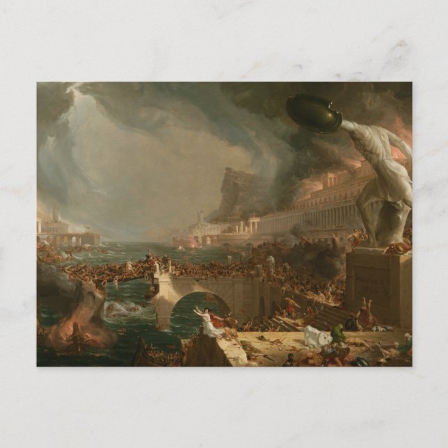 Empire - Destruction by Thomas Cole  Vykort (Framsida)