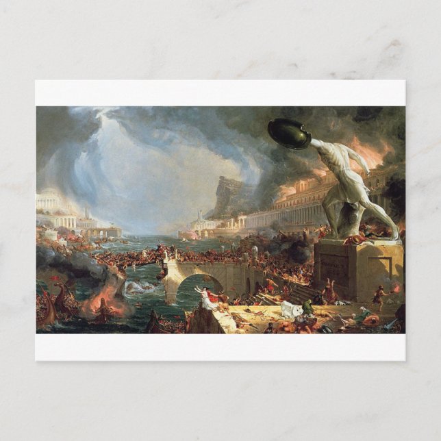 Empire: Förstörelse av Thomas Cole Vykort (Framsida)