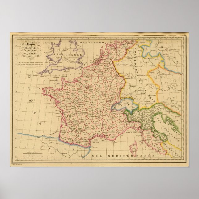 Empire Kingdom of Frankrike and Italien, 1812 Poster (Framsidan)