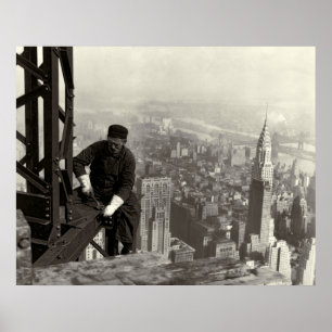 EMPIRE STATE BLDG JÄRN ARBETAR 1930 POSTER