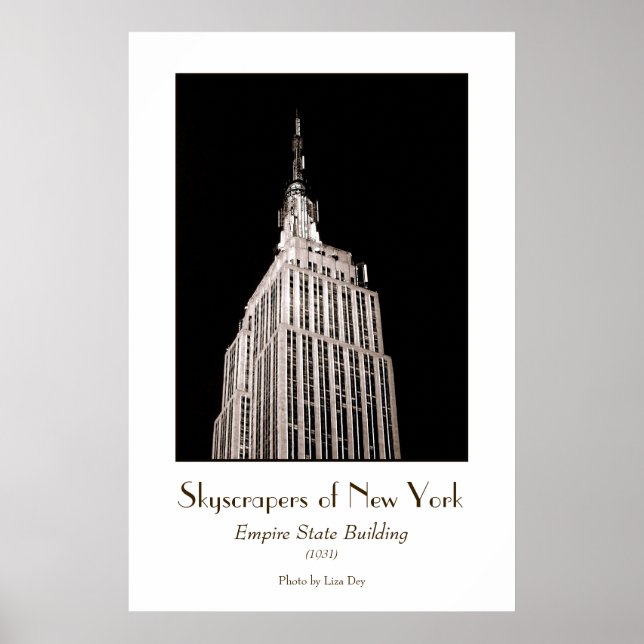Empire State Building Affisch (Färgad) (Framsidan)