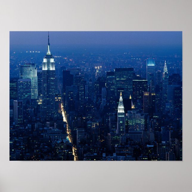 Empire State Building på natten  Poster (Framsidan)