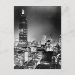 Empire State Building på natten vykort, 1937 Vykort