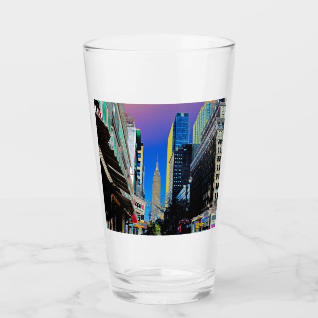 Empire State Bygger från 42:a St New York Poster Glaskopp (Framsida)