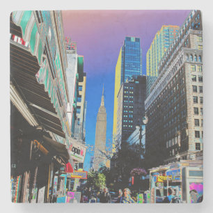 Empire State Bygger från 42:a St New York Poster Stenunderlägg