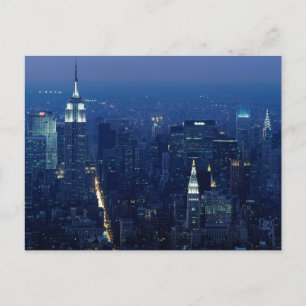 Empire state Bygger i natt, New York City Vykort