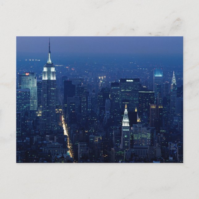 Empire state Bygger i natt, New York City Vykort (Framsida)