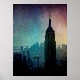 Empire state Bygger i skymning Poster