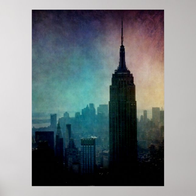 Empire state Bygger i skymning Poster (Framsidan)