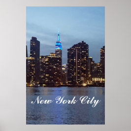 EMPIRE STATE BYGGER LIPP I BLUE POSTER