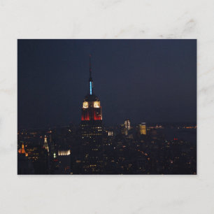 Empire state Bygger på natten Vykort